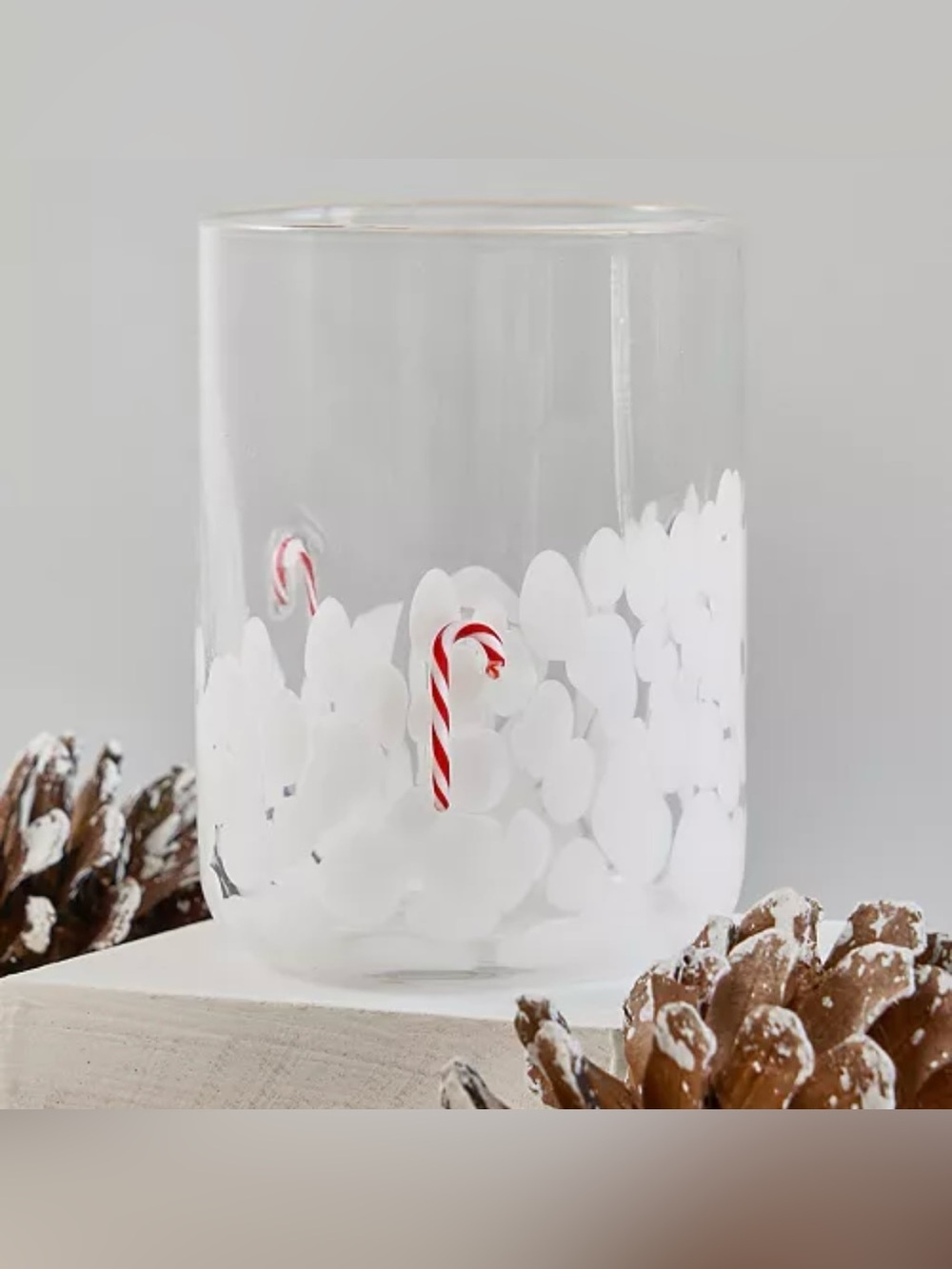 GODINGER Icon Candy Cane Confetti Glass